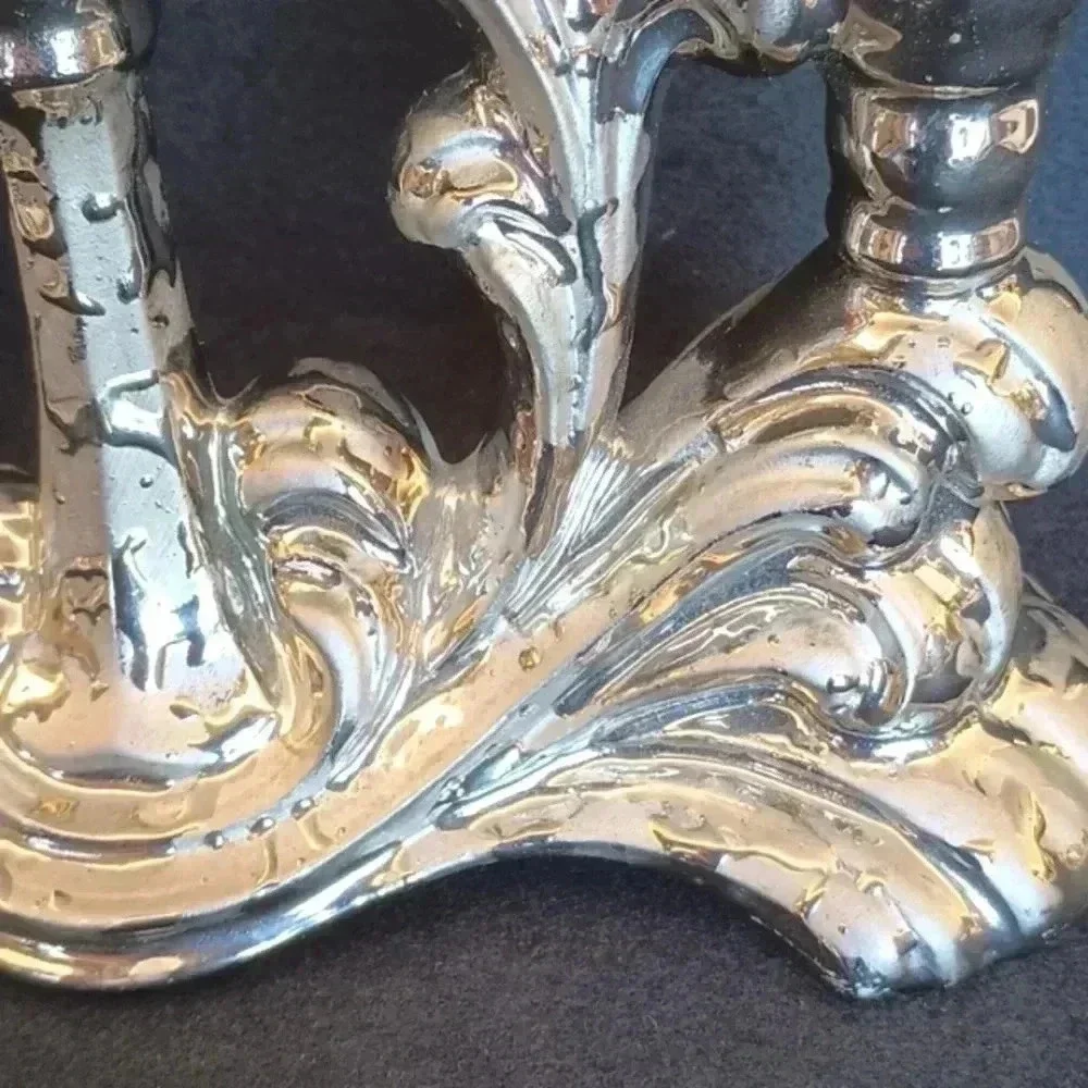 Pair of Eleanor China Silver Candlestick Holders - Picture 4 of 4